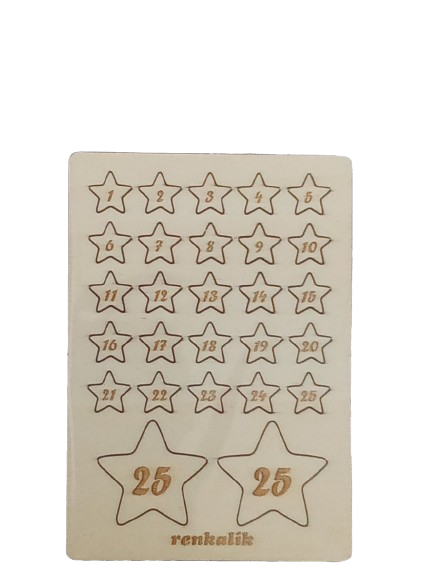 Calendario in legno stelle