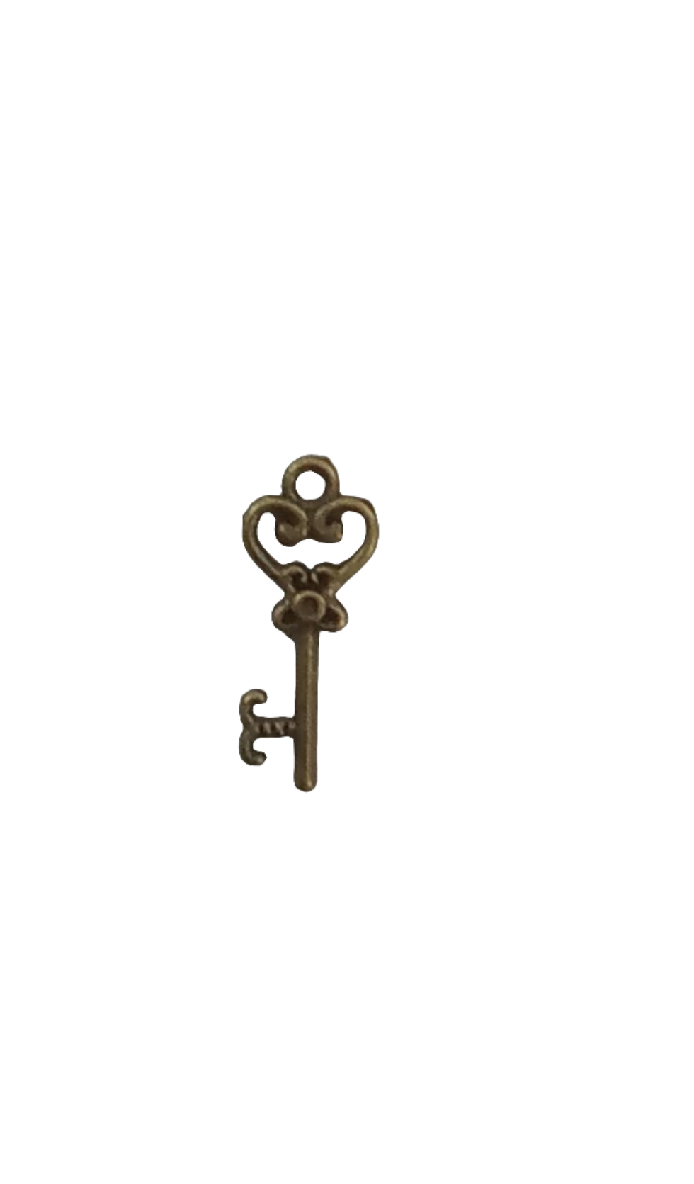 Chiave bronzo per decorazioni fai da te cuore piccola