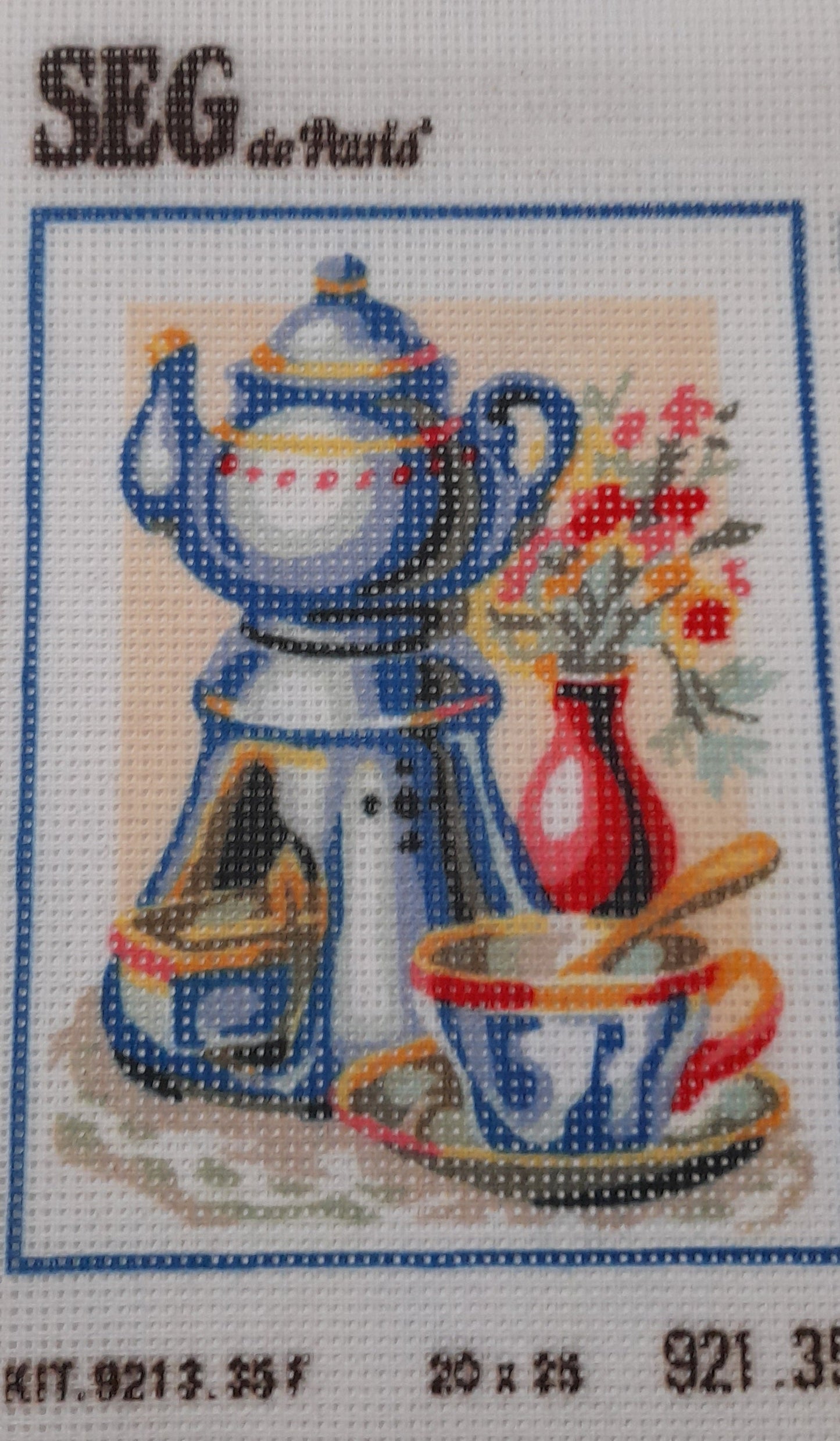 Tela caffe da ricamare mezzo punto