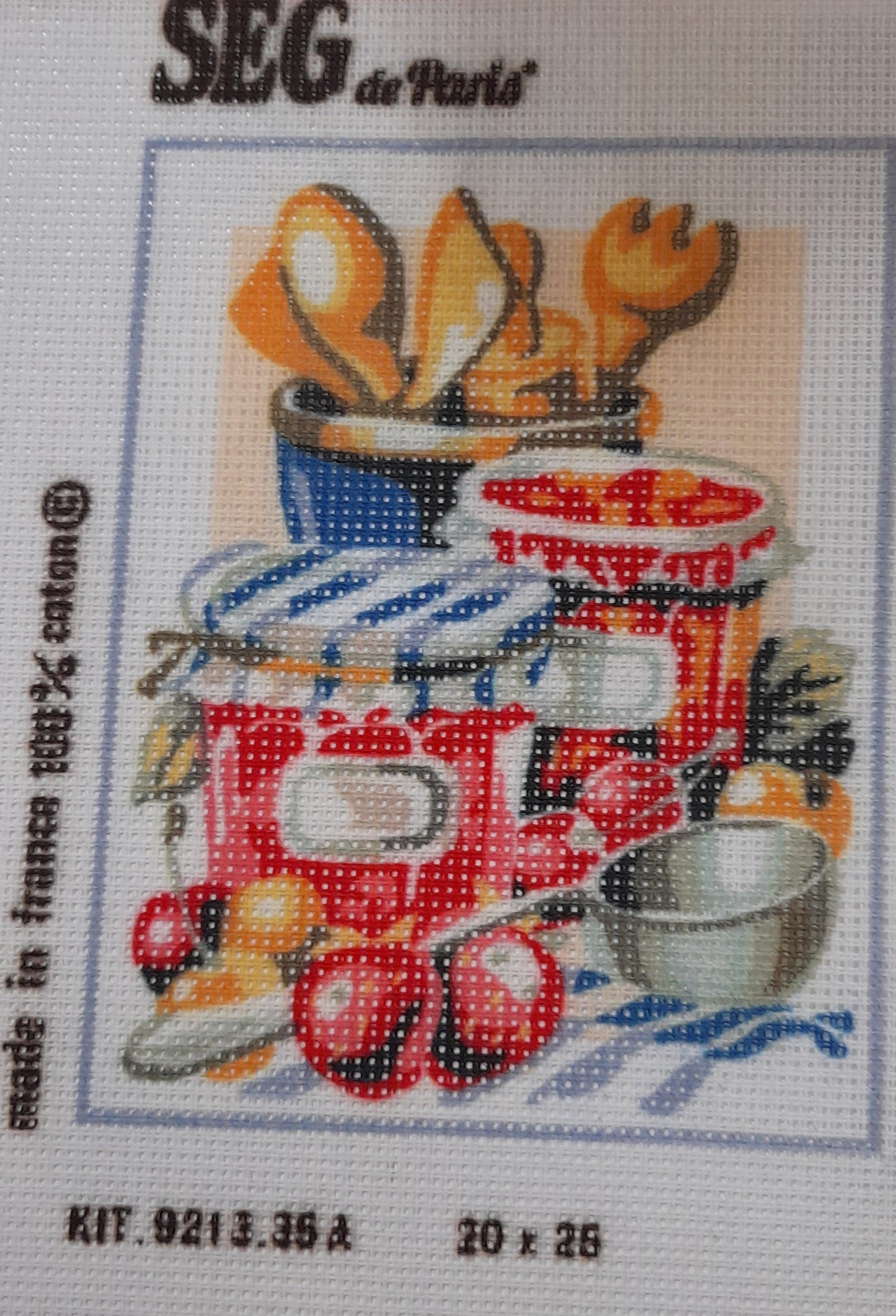 Tela marmellata da ricamare mezzo punto