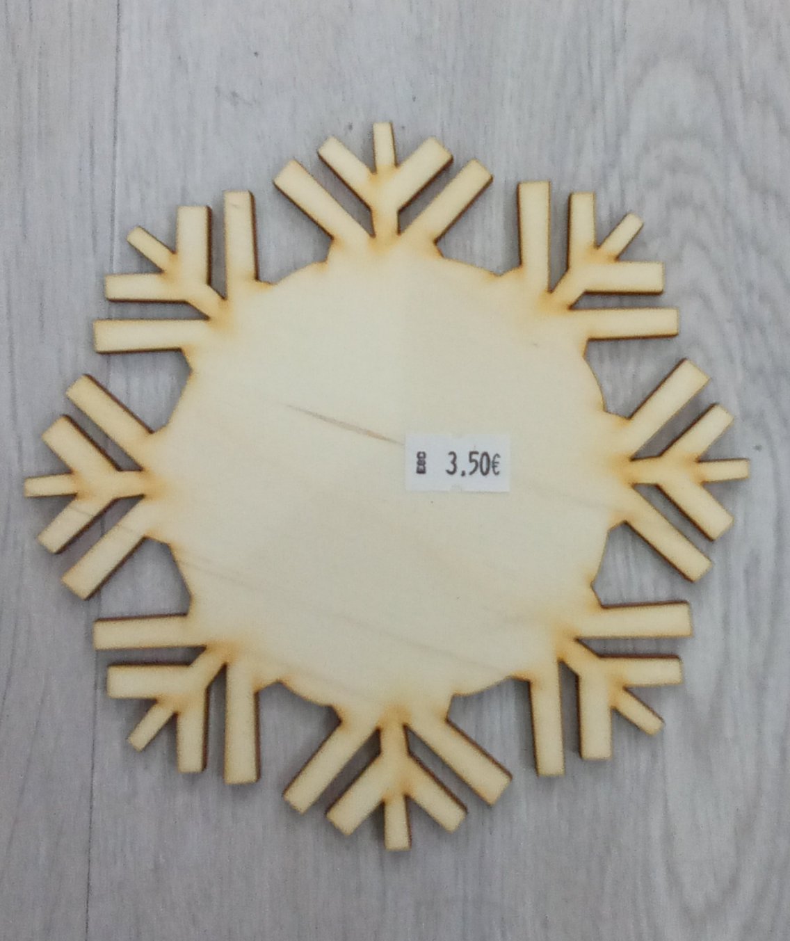 Cristallo di neve in legno - L009 - angels style shop hobbistica e materiali creativi