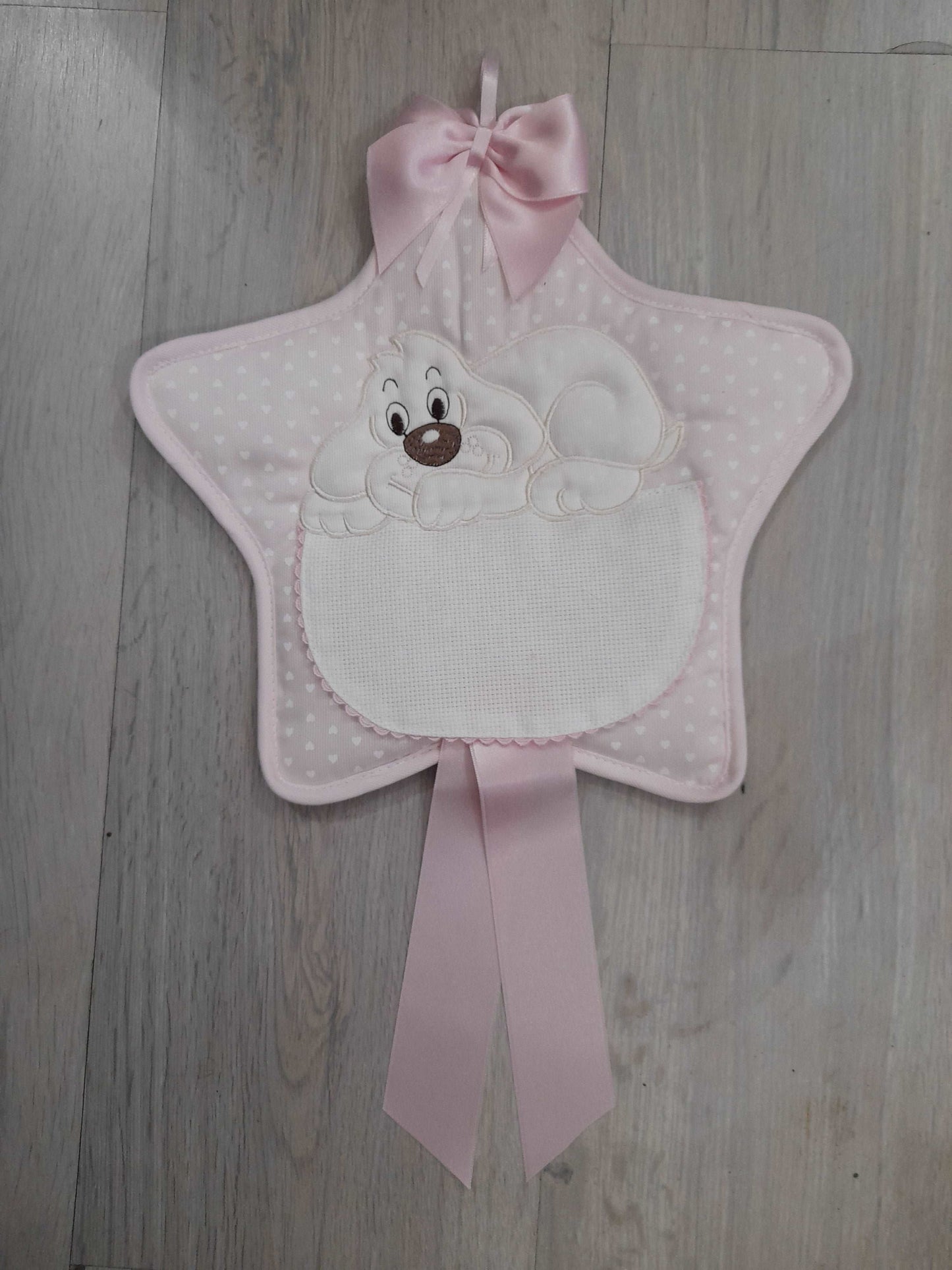 Fiocco nascita da ricamare - angels style shop hobbistica e materiali creativi