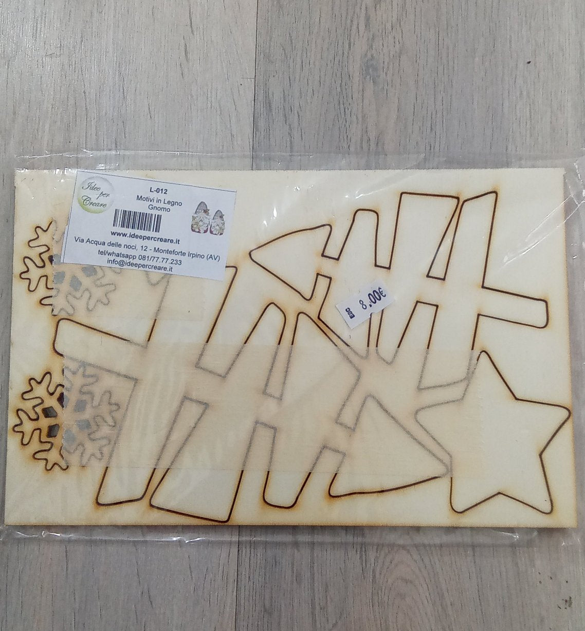 Kit decorazioni legno - gnomo - L012 - angels style shop hobbistica e materiali creativi