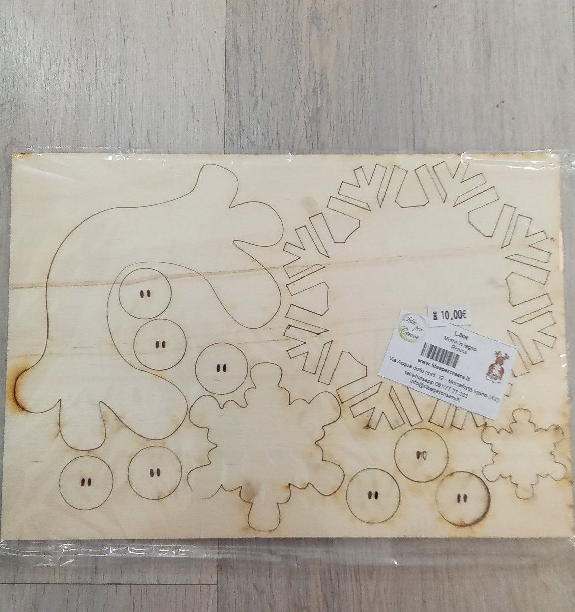 Kit decorazioni legno - renna - L008 - angels style shop hobbistica e materiali creativi