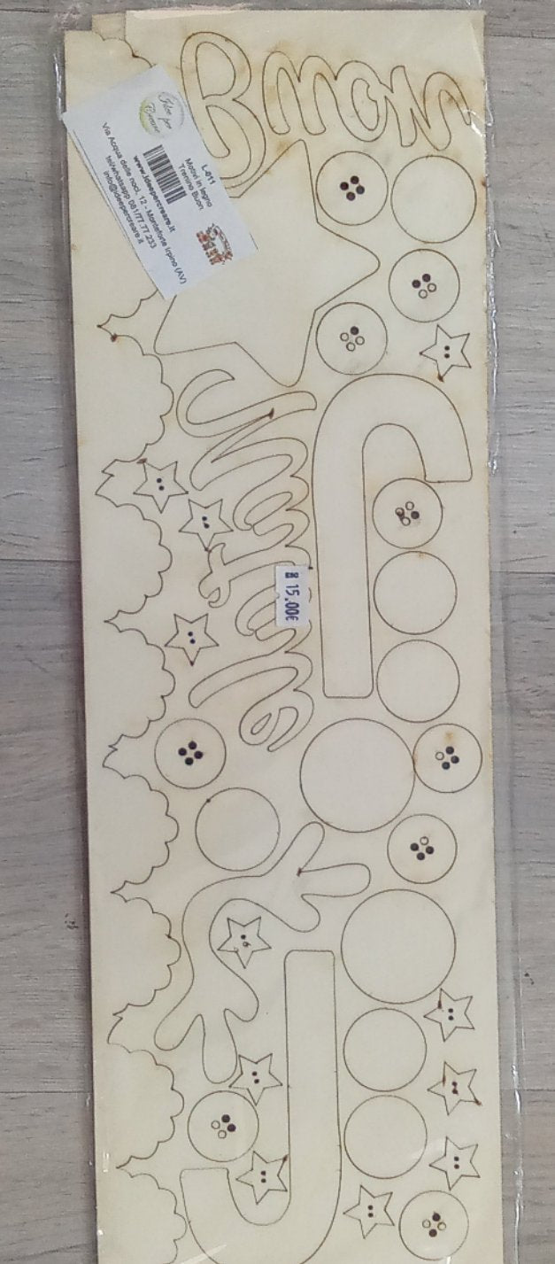 Kit decorazioni legno - trenino buon natale - L011 - angels style shop hobbistica e materiali creativi