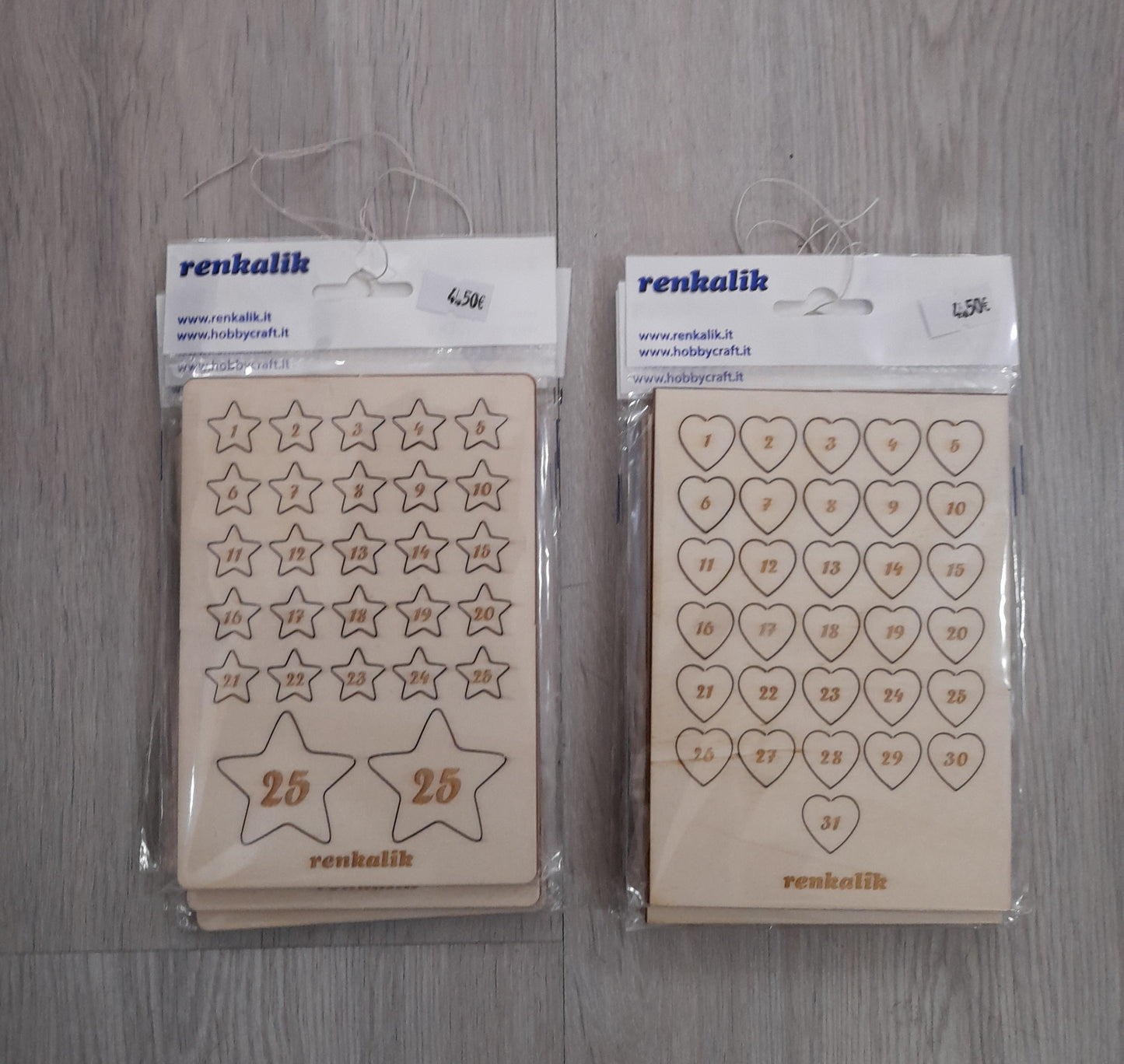 Numeri calendario in legno - angels style shop hobbistica e materiali creativi