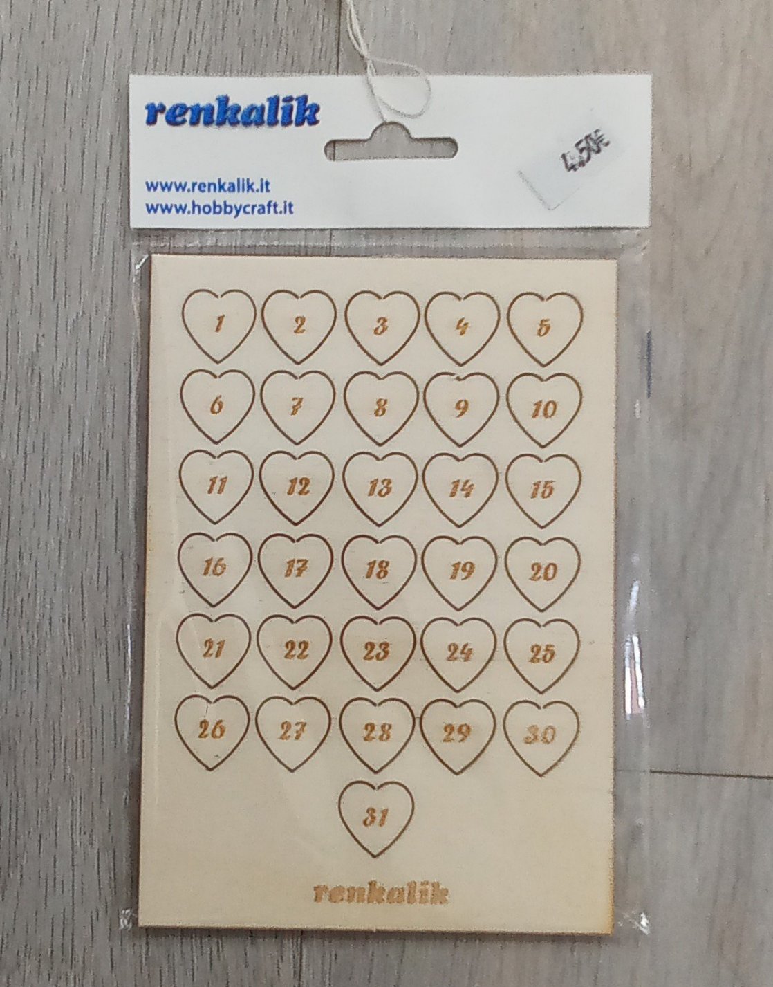 Numeri calendario in legno - angels style shop hobbistica e materiali creativi
