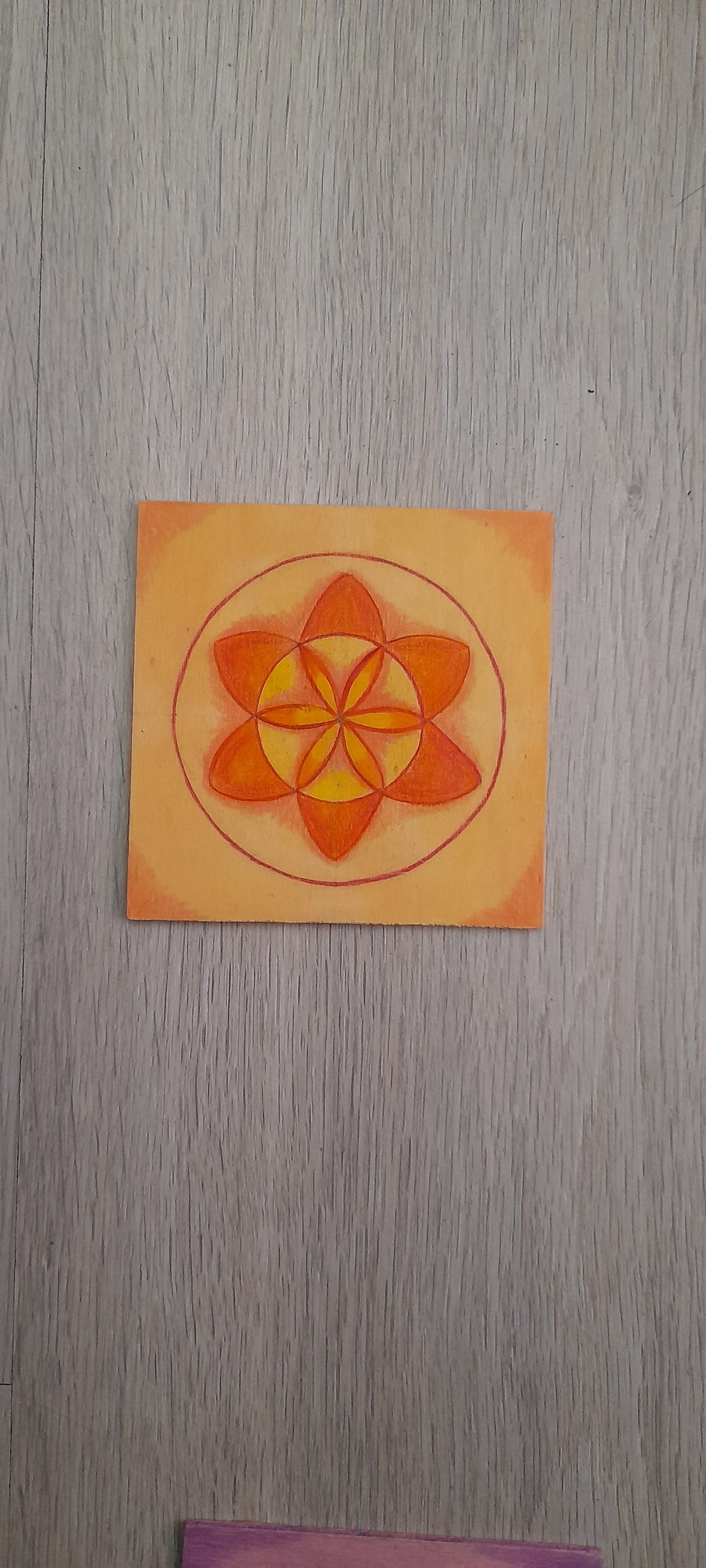 Sotto bicchieri in legno dipinti a mano - Fiore della vita