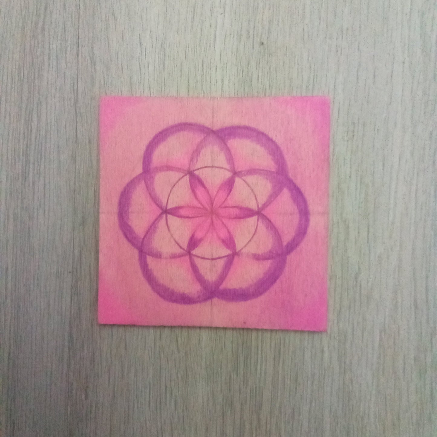 Sotto bicchieri in legno dipinti a mano - Fiore della vita