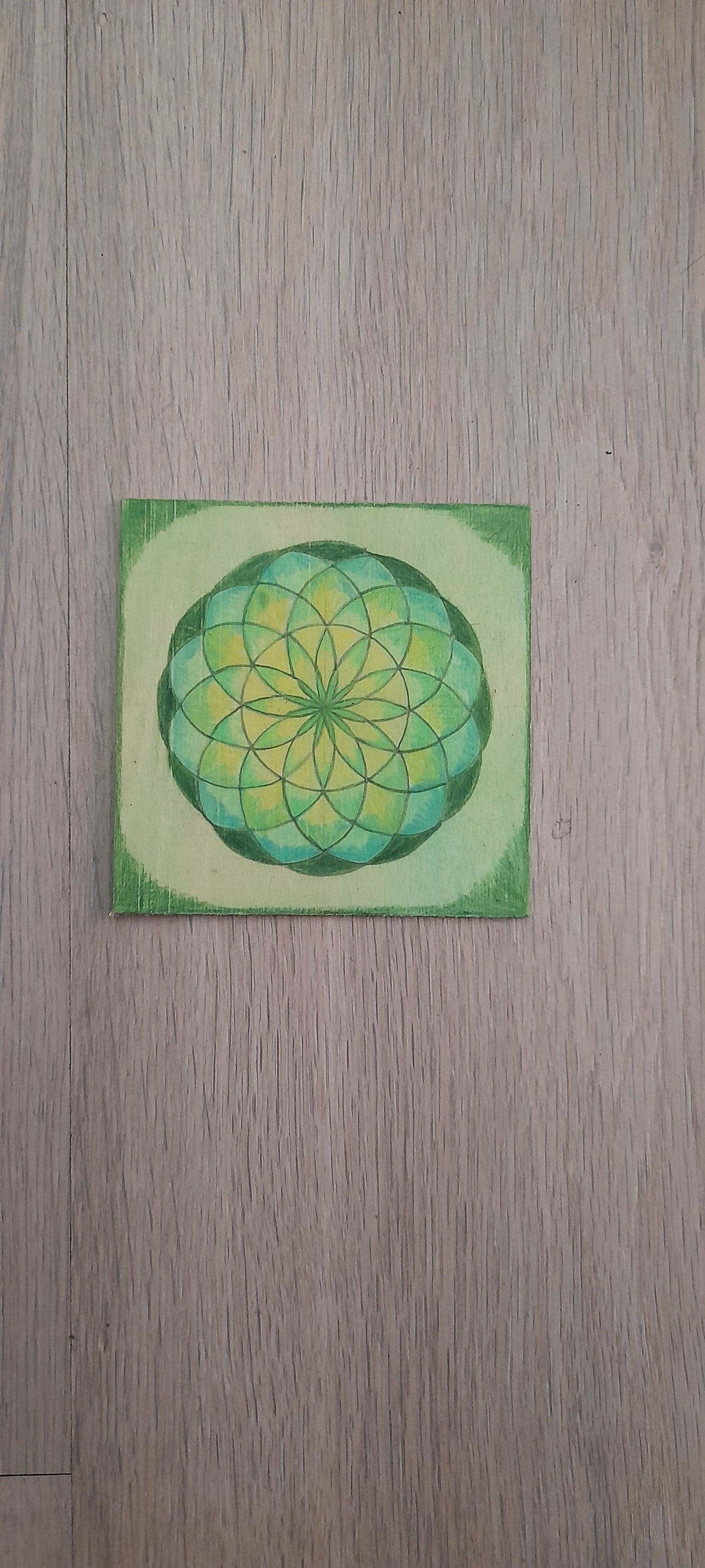 Sotto bicchieri in legno dipinti a mano - Tonalità di verde