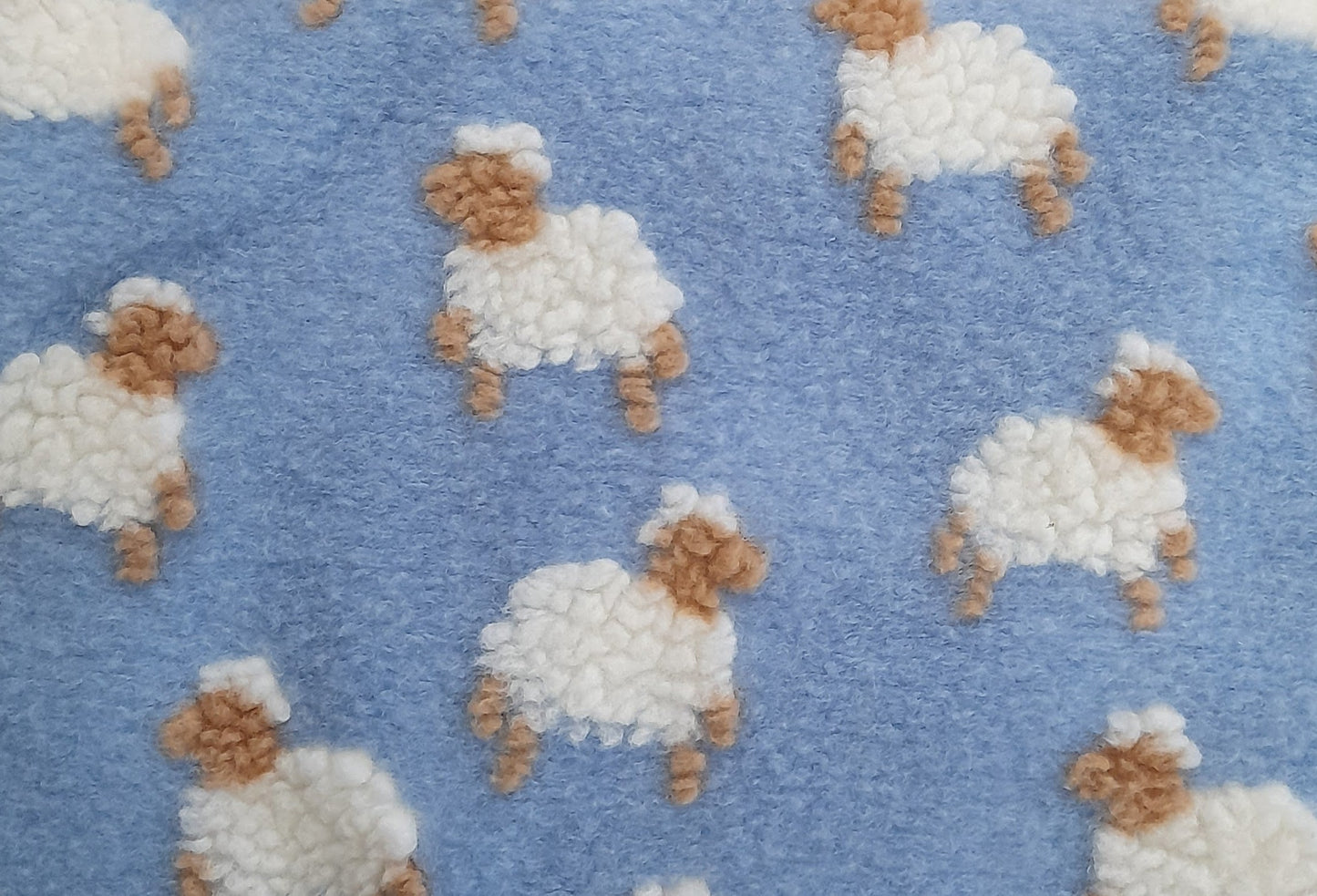 Tessuto lana pecorelle azzurro