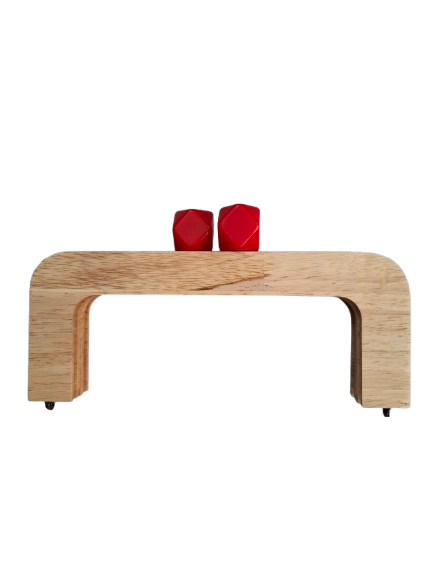 Chiusura per borse legno con perla prisma rosso