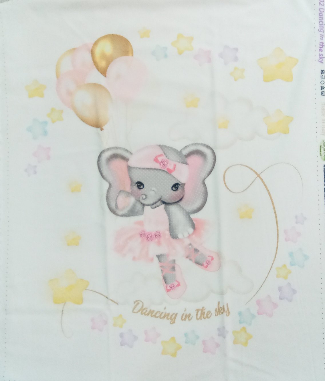 Copertina baby in pile e cotone elefante rosa