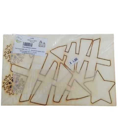 Kit decorazioni legno - gnomo - L012